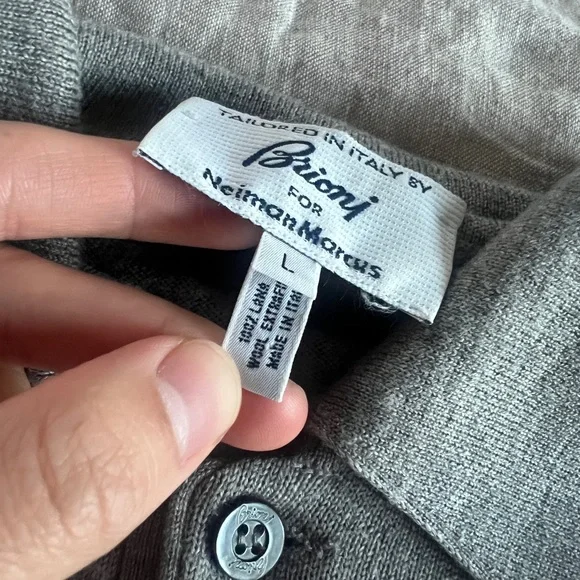 Brioni Merino Wool Polo Sweater, L - Picture 4 of 4